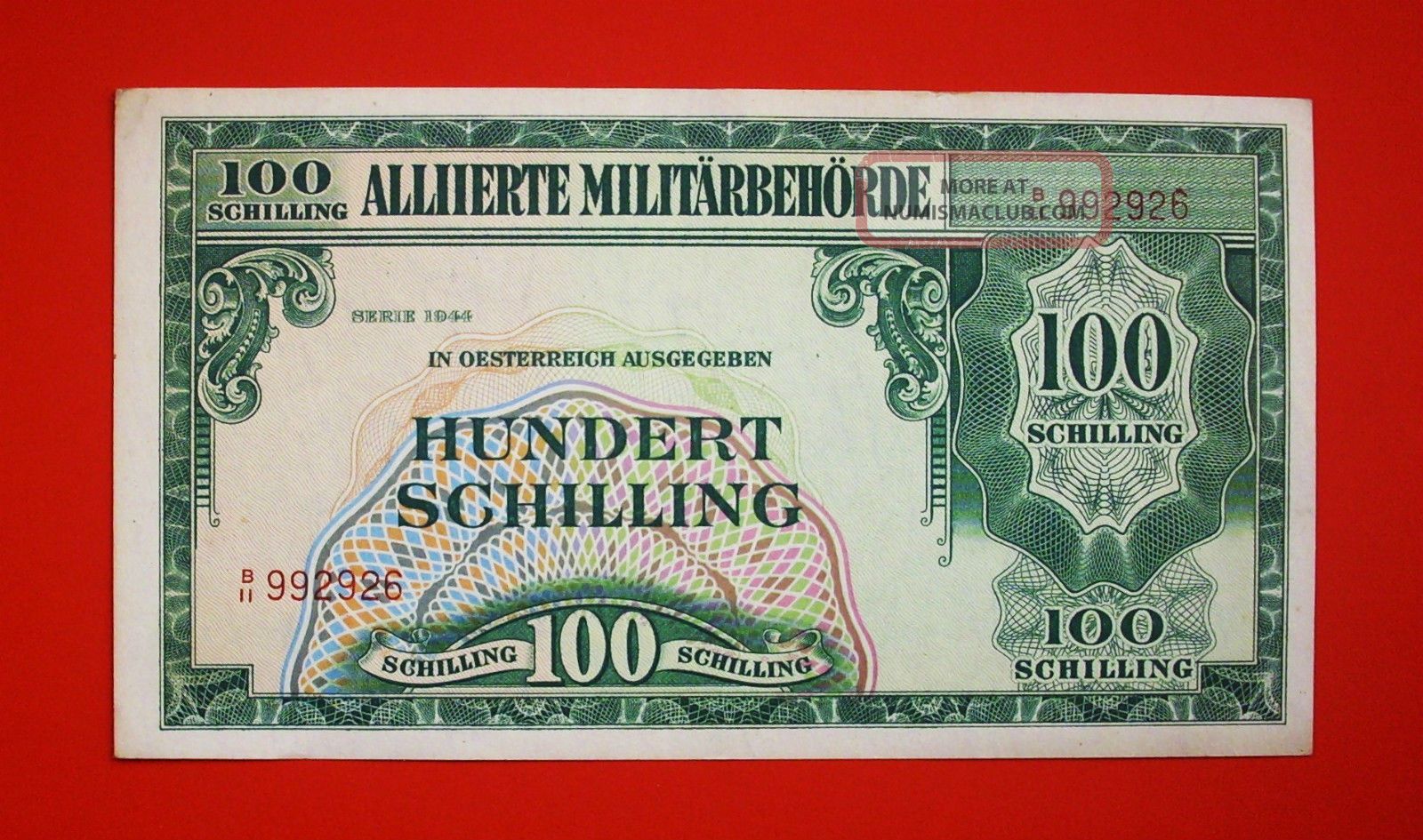 Austria - 100 Schilling (1944), Amc, Pick 110a, Aunc/unc,