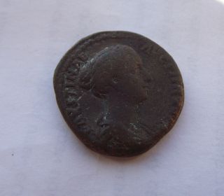 Ancient Roman Bronze Coin Faustina Junior Ae Dupondius photo