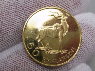 1975 Swaziland 50 Emalangeni Gold Proof Coin.  Birth/sobhuza Ii.  Agw.  1247 Tr Oz photo