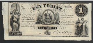1850 $1 Forint Us Ny Obsolete Paper Money Bill Note Hungarian Revolution Kossuth photo