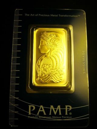 Authentic Pamp Sussie 1 Ounce (oz. ) Gold Bar 999.  9 Pure photo