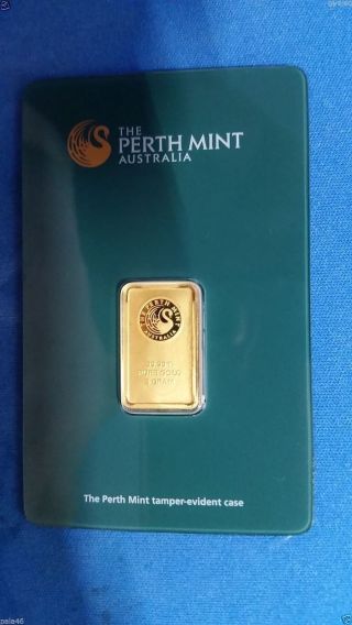 5 Gram Perth Australia Gold Bullion Bar 99.  99 A022864 Ira Eligible photo