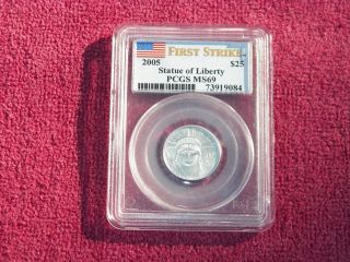 2005 1/4 Oz.  American Eagle Platinum Coin - Ms69 First Strike photo