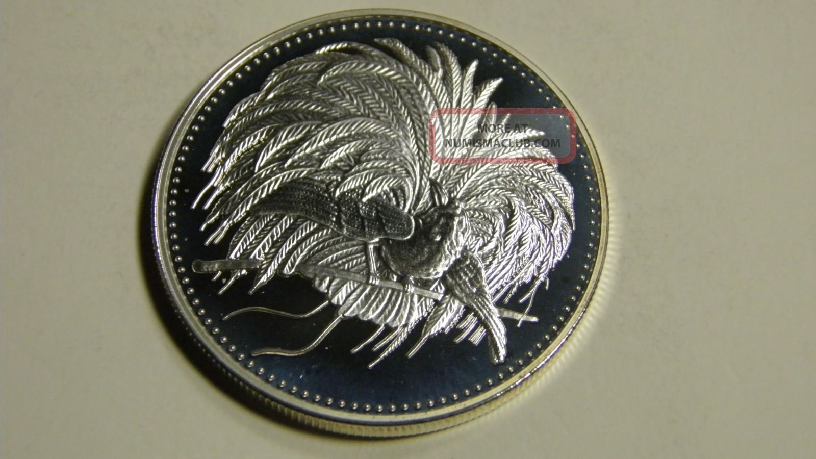1994 Papua Guinea 5 Kina Bird Of Paradise Silver Proof Coin