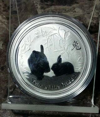 2011 Australia $1 Year Of The Rabbit Lunar Series Ii 1 Oz Silver Coin.  Bu. photo