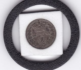 1877 Queen Victoria Threepence (3d) Solid Silver (92.  5) Coin photo
