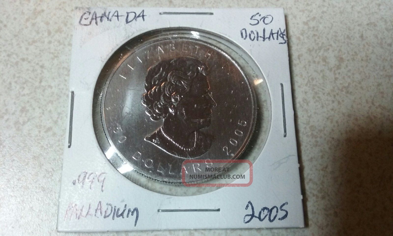 2005 Canadian Maple Leaf $50 Dollar 1 Oz.  9995 Palladium Coin Bullion photo