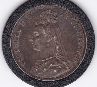 1890 Queen Victoria Large Crown / Five Shilling Coin From Great Britain photo