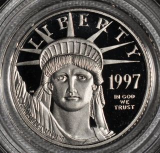 1997 - W $10 Platinum American Eagle 1/10oz Proof W/ Box & (no Outer Sleeve) photo
