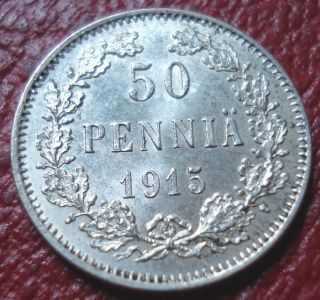 1915 Finland 50 Pennia In Uncirculated photo