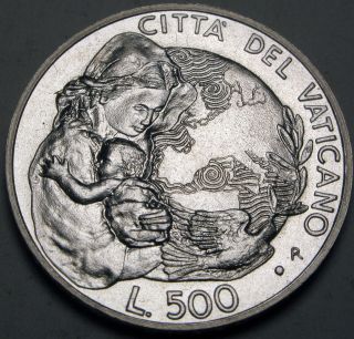 Vatican 500 Lire 1995r - Silver - John Paul Ii.  - Year Of Woman - Unc - 2048 猫 photo