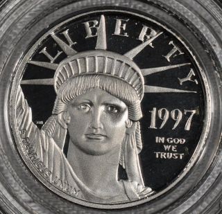 1997 - W $10 Platinum American Eagle 1/10oz Proof W/ Box & photo