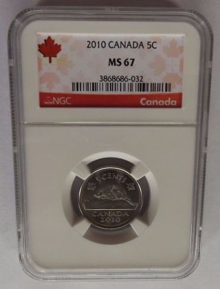2010 Canada Ngc Ms67 Canadian Nickel Registry Quality photo