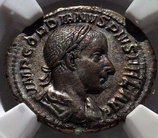 Gordian Iii Ad 238 - 244 Ar Denarius Ngc Au 5/5,  4/5 Roman Empire Silver photo