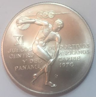 Panama 1970 5 Balboas Silver Coin Central American & Caribbean Games photo