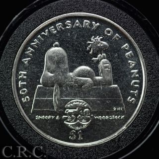 Niue $1 Dollar 2000 Snoopy / Peanuts Commemorative Coin photo