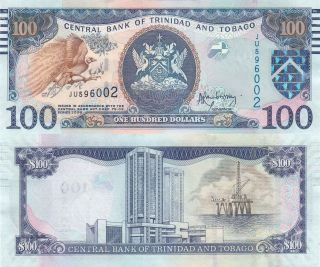 Trinidad & Tobago 100 Dollars (2006/2014) - Bird Of Paradise/p51 - New/braille photo