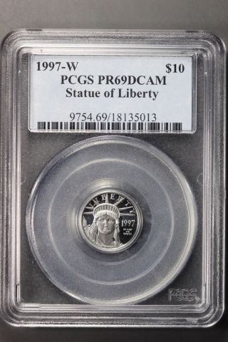 1997 W $10 Platinum 1/10 Oz Eagle Pcgs Pr69dcam 17 - 1cnf photo