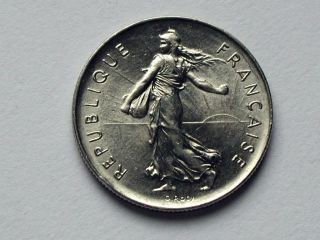 France 1975 5 Franc French Nickel Coin Au, photo