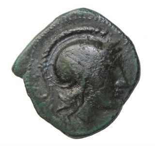 Kingdom Of Thrace Lysimachus Ae15 Athena Forepart Lion 305 - 281 Bc photo