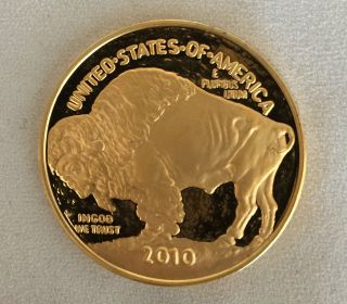 1 Ounce 100 Mills Pure 24 Kt Gold Clad Indian Buffalo Liberty Round. photo