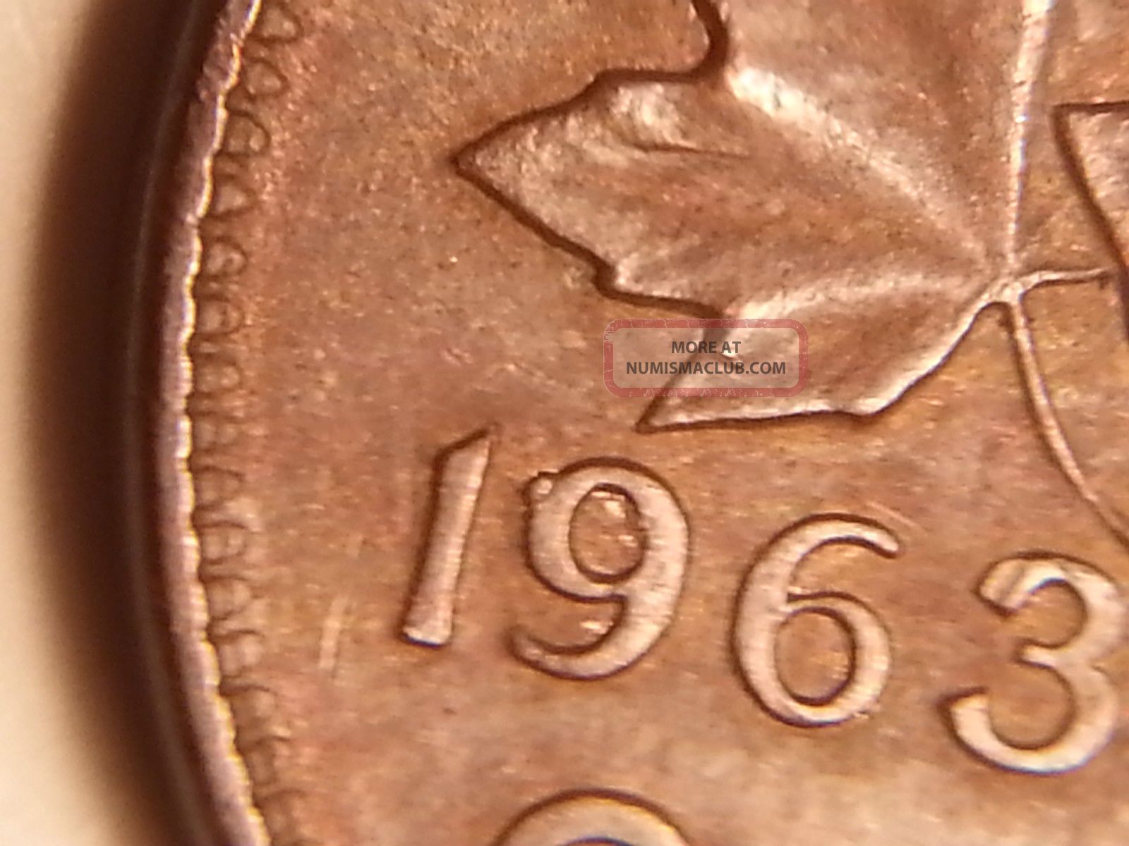 Error Coin 1963 Die Chip On 9 Of Date Elizabeth Ii A53 Coins: Canada photo