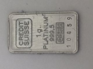 Platinum 999.  5 Bullion Credit Suisse 1 Gramm,  1985 photo