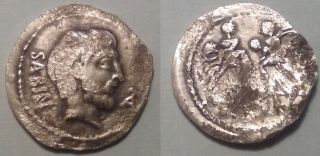 Gens Tituria Silver Denar / Denarius Titurius Sabinus.  Roma Republica photo