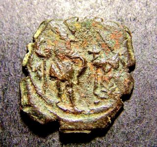 Heraclius & Son In Ancient Constantinople,  Ca 640 Ad,  Byzantine Emperor Coin photo
