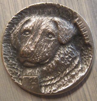 Hobo Nickel,  Miniature Metal Carving,  Ruffty photo