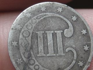1853 Three 3 Cent Silver Piece - Rare Type Coin photo