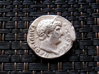 Silver Ar Denarius Of Hadrian 117 - 138 Ad Cos Iii Ancient Roman Coin photo