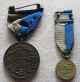 1905 Civil War Campaign Medal ' S Bronze & Very Rare Mini Brass Blue Gray Ribbons Exonumia photo 1