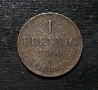 Germany Pfennig 1860 B German Coin (stock 0050) photo