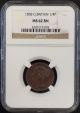 1858 Farthing,  Great Britain,  Uncirculated And Certified Ms 62 Bn By Ngc UK (Great Britain) photo 1