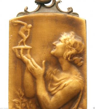 Portrait Of Art Nouveau Lady - Vintage Art Medal Pendant photo