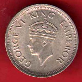 British India - 1944 - 1/4 Rupee - Kg Vi - Rare Silver Coin I - 14 photo