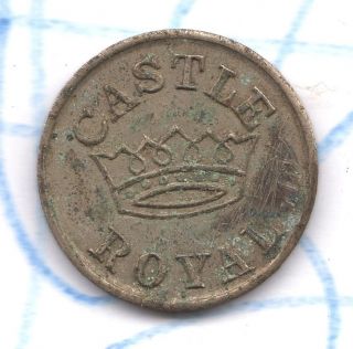 Vtg Antique Coin St.  Paul Mn Trade Token Castle Royal Tavern Nickel Plated Brass photo