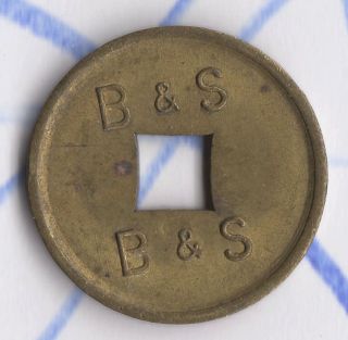 Vtg Antique Coin Minnesota Mn Trade Token B & S Cut Out Square B&s photo