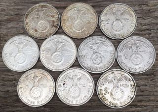 10 X 2 Rm Hindenburg Nazi Coin Swastika Estate Find More Available 11 photo