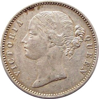 British East India Company 1 - Rupee Silver Coin Victoria 1840 Ad Km - 458 Very Fine photo