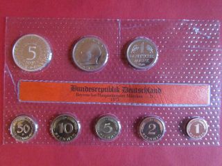 Germany Coin Brd Kursmünzensatz Dm 1971 D Bayerisches Hauptmünzamt München Unc photo