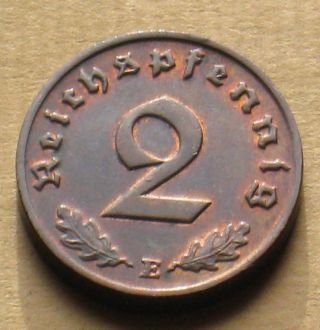 Old Coin Of Nazi Germany 2rp 1939 Mark E Dresden Swastika World War Ii (1) photo