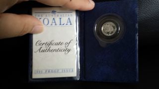 1990 1/10 Oz Platinum Proof Koala 999 Platinum Coin Mintage 424 photo