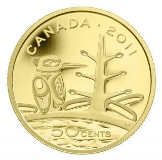 2011 Canada Proof 50 - Cent ' Boreal Forest ' 1/25oz Gold.  9999 Fine Tax Exempt photo