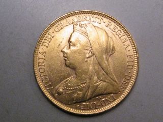 1896 Gold Full Sovereign.  Great Britain.  Victoria.  Agw.  2354 Troy Oz. photo