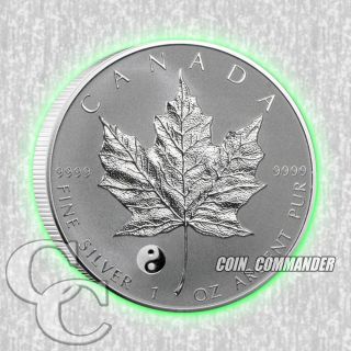 2016 Canadian Yin Yang Privy Reverse Proof Maple Leaf.  9999 Fine Silver Coin photo