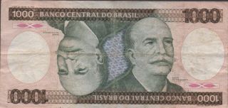 Brazil 1000 Mil Reis Nd.  1986 P 201d Prefix B Circulated Banknote photo