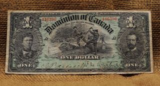 1897 Dominion Of Canada $1 Banknote.  Dc12 photo