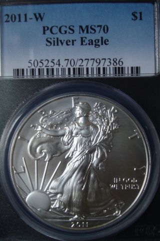 2011 - W 1oz Silver American Eagle Dollar - Pcgs Ms 70 - Burnished Blank photo